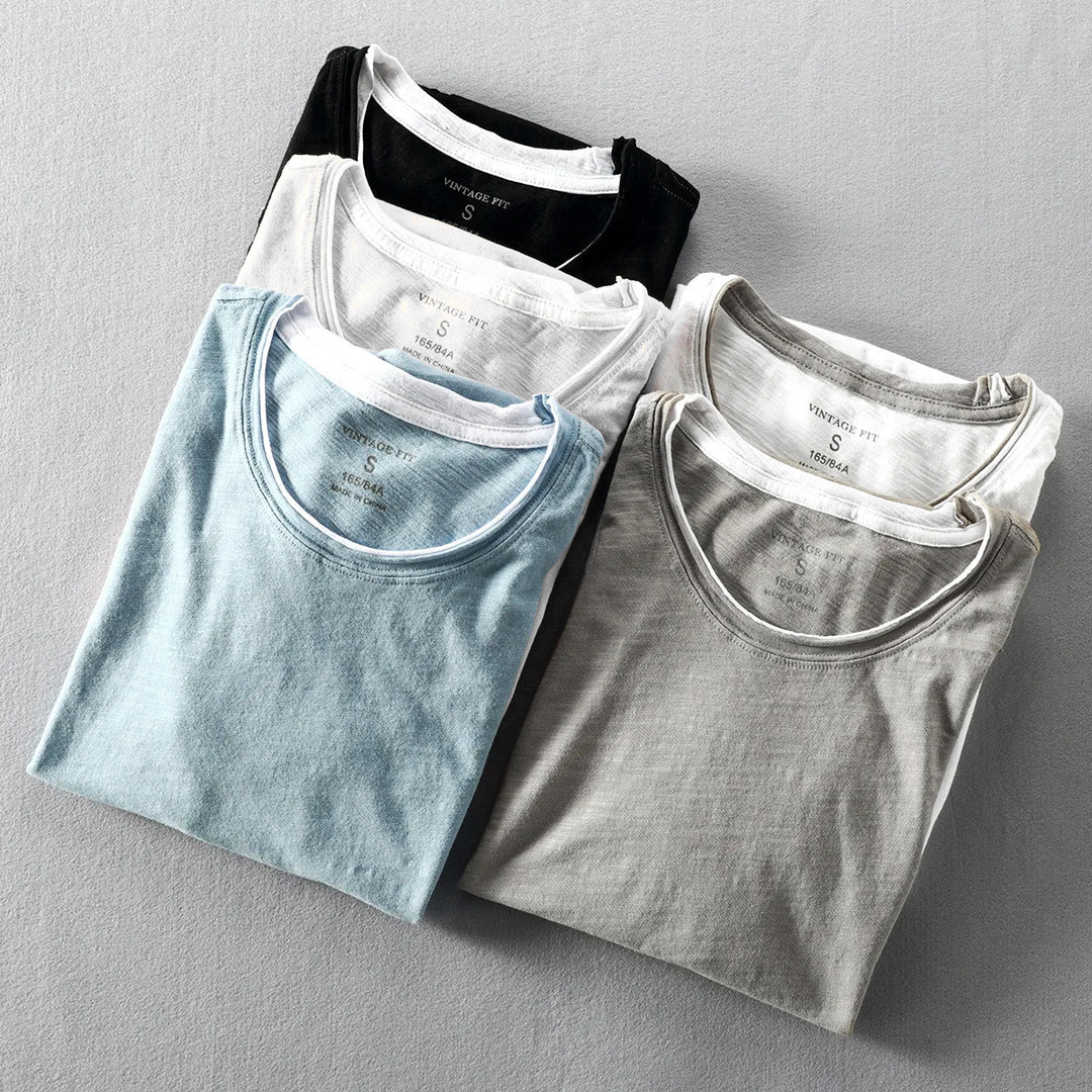 Men's T-Shirt Crew-Neck with Contrast Trim | Casual