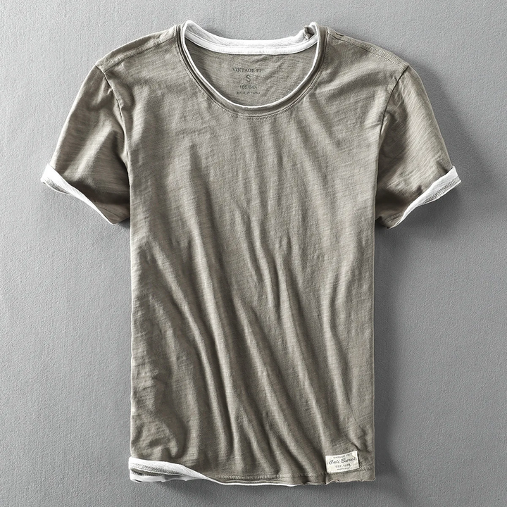 Men's T-Shirt Crew-Neck with Contrast Trim | Casual