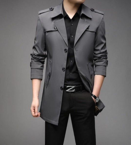 Men's Trench Coat Button Front | Slim Fit