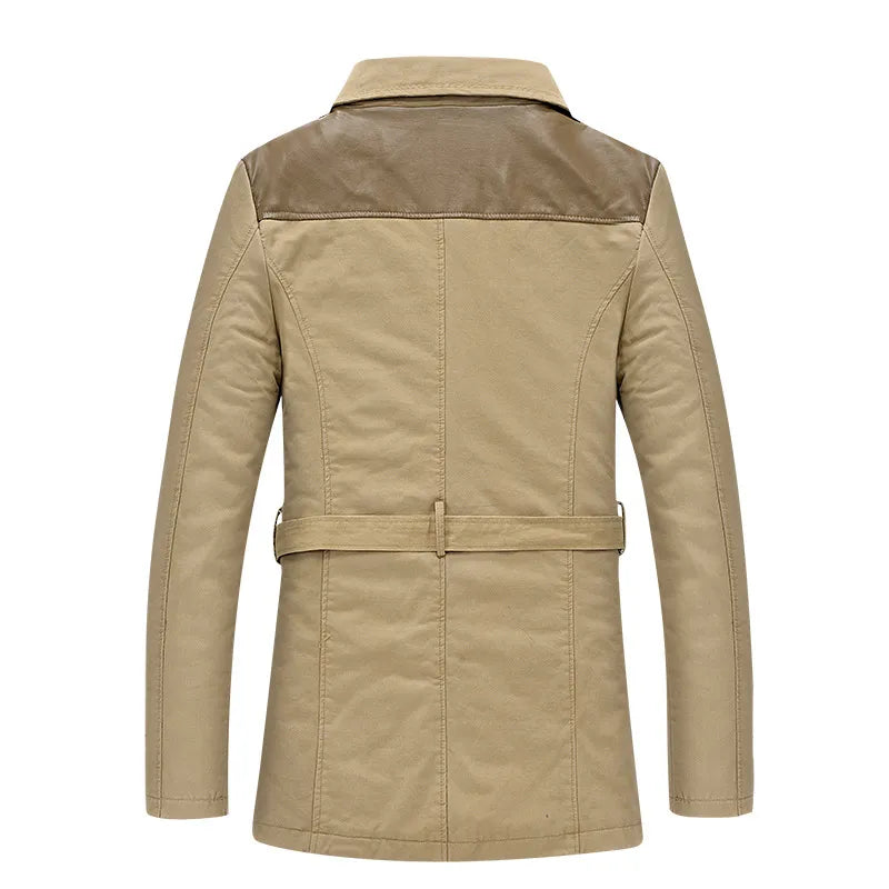 Men's Trench Coat Button Front | Zip Pocket Detail