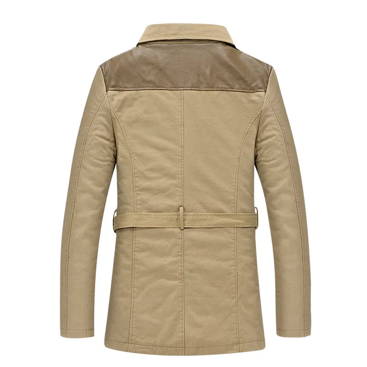 Men's Trench Coat Button Front | Zip Pocket Detail