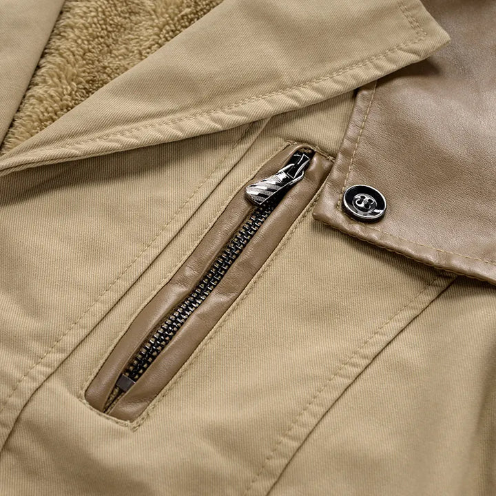 Men's Trench Coat Button Front | Zip Pocket Detail