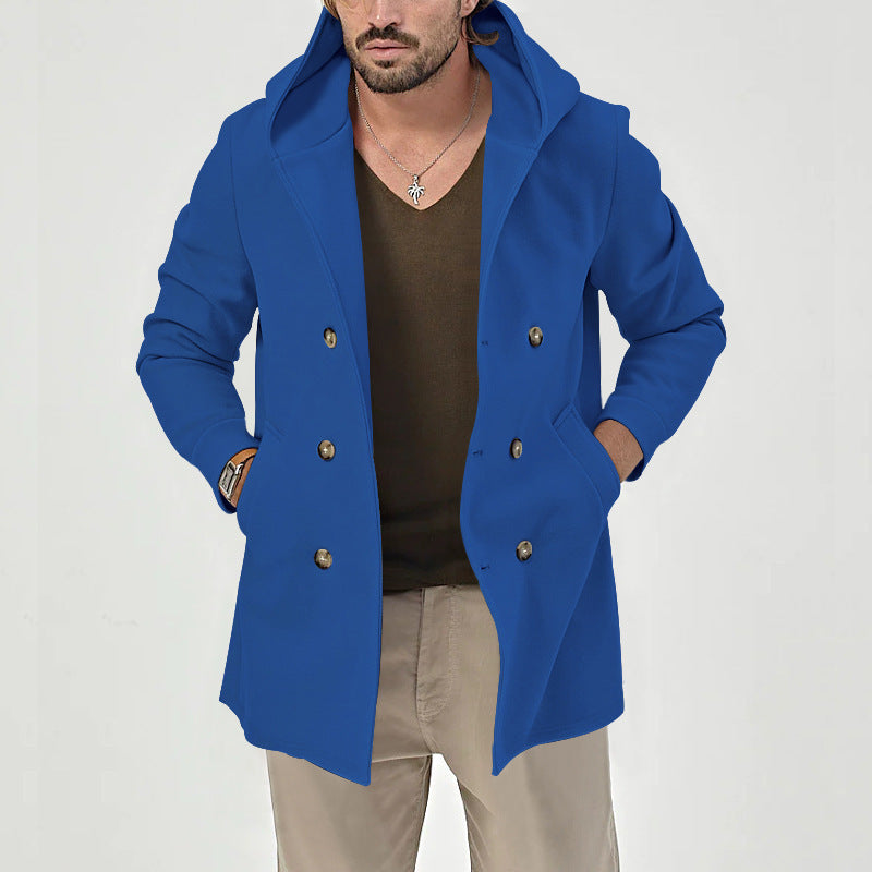 Men's Trench Coat Double Breasted | Hooded Style