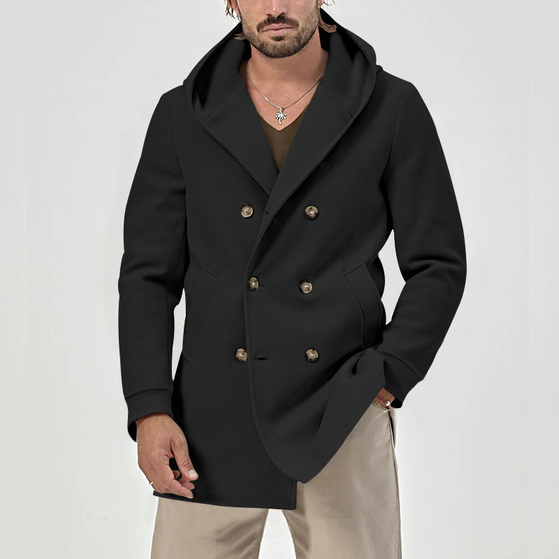 Men's Trench Coat Double Breasted | Hooded Style
