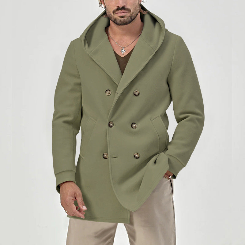Men's Trench Coat Double Breasted | Hooded Style