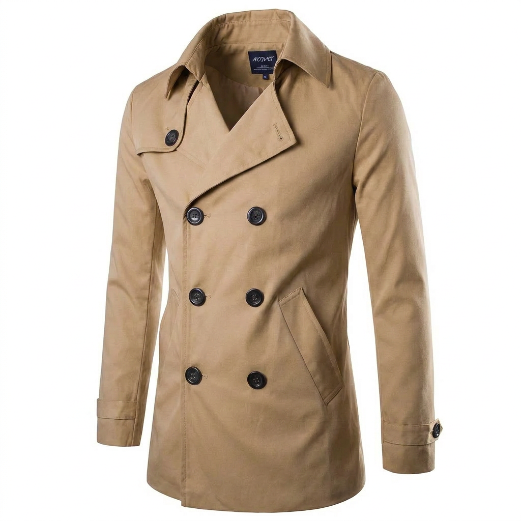 Men's Trench Coat Double Breasted | Long Style