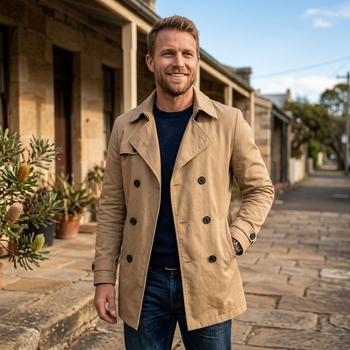 Men's Trench Coat Double Breasted | Long Style