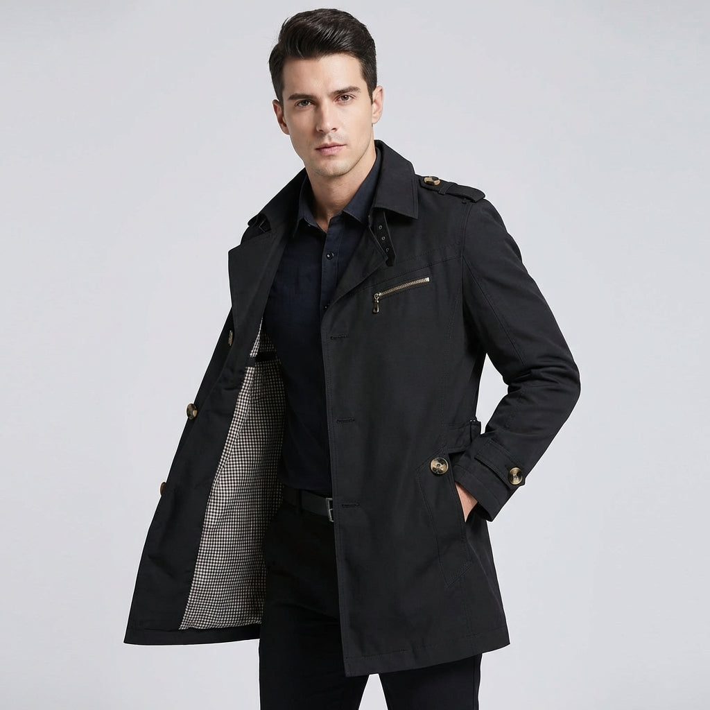 Men's Trench Coat Double Breasted | Tailored Fit