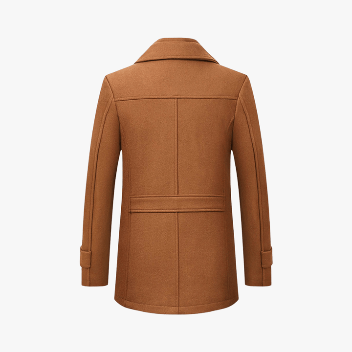 Men's Trench Coat with Layered Collar & Zip Chest Pocket | Slim Fit