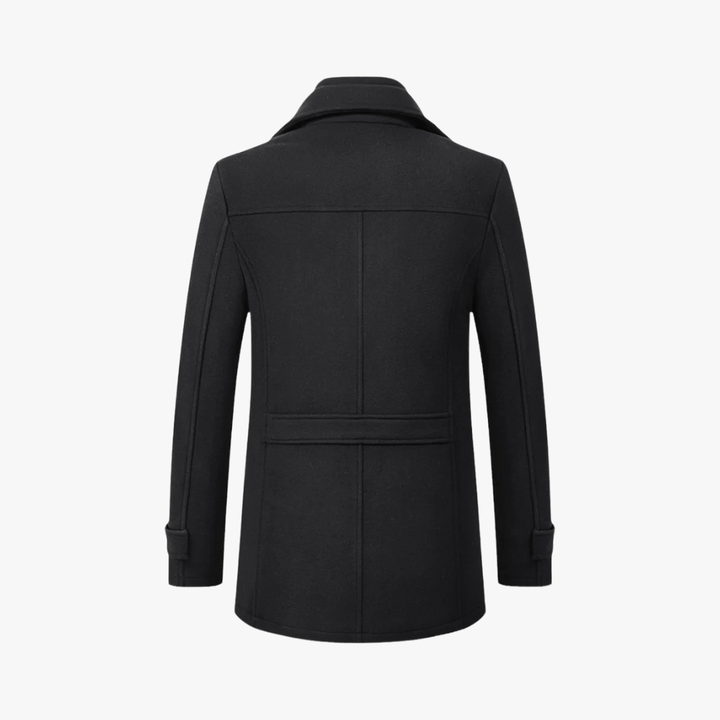 Men's Trench Coat with Layered Collar & Zip Chest Pocket | Slim Fit