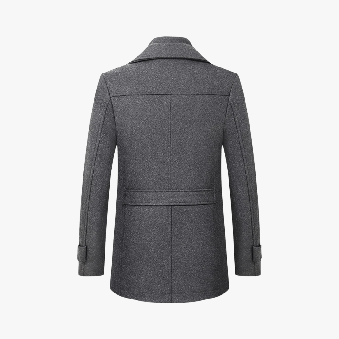 Men's Trench Coat with Layered Collar & Zip Chest Pocket | Slim Fit