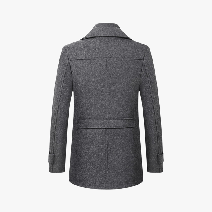 Men's Trench Coat with Layered Collar & Zip Chest Pocket | Slim Fit
