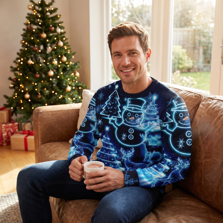 Men’s Ugly Xmas Jumper with Festive Print | Crew Neck