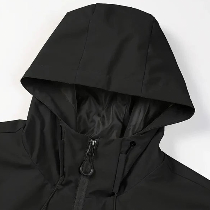Men's Windbreaker with Drawstring Hood & Zip Pocket | Zip-Up