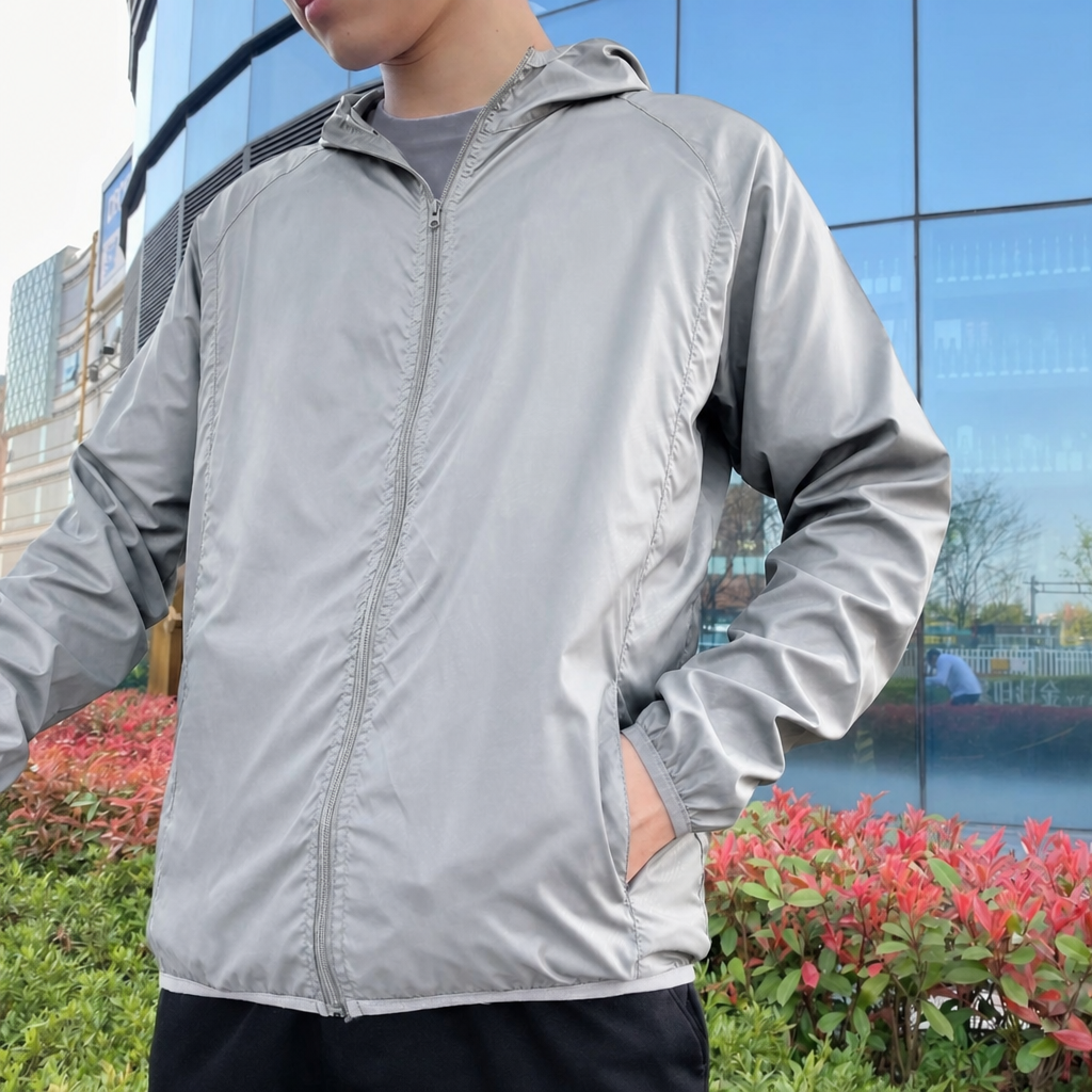 Men's Windbreaker with Hood & Full Zip | Light Jacket
