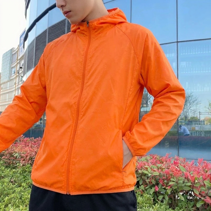 Men's Windbreaker with Hood & Full Zip | Light Jacket