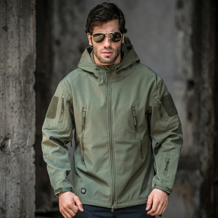 Men's Windbreaker with Hood & Zip Pockets | Tactical