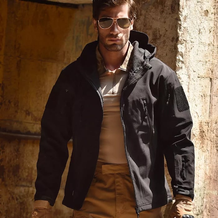Men's Windbreaker with Hood & Zip Pockets | Tactical
