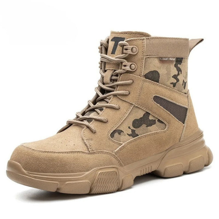 Men's Work Boots with Camo Panel | Lace-Up Tactical