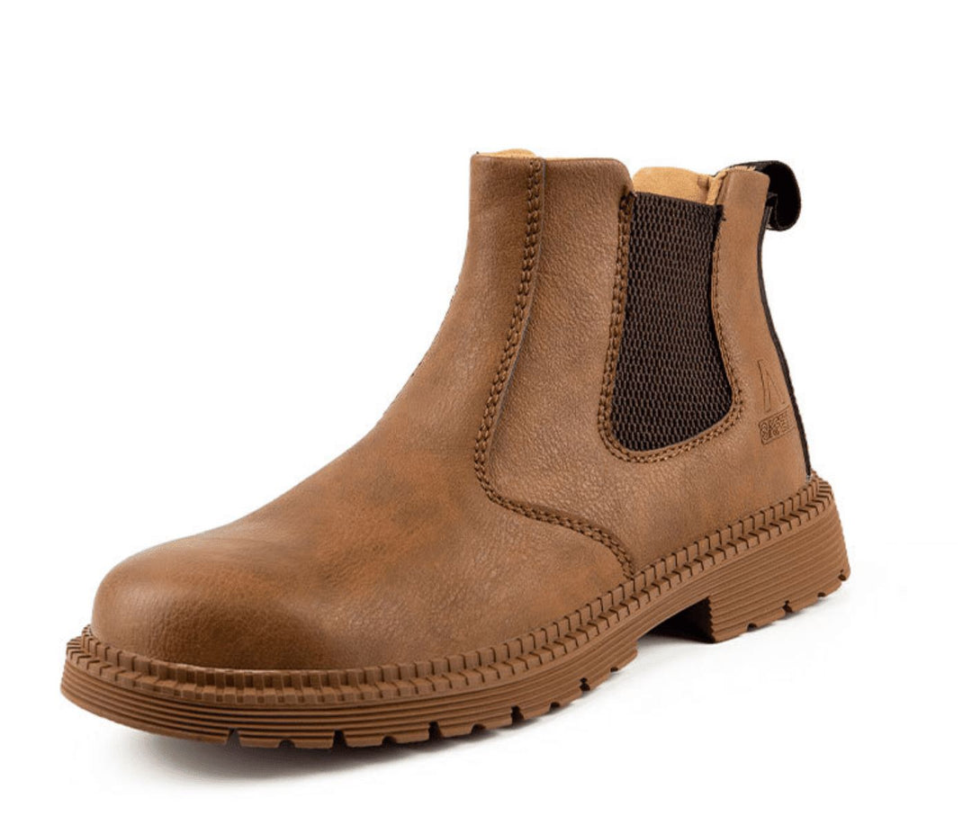Men's Work Boots with Elastic Side Panels | Ankle Cut