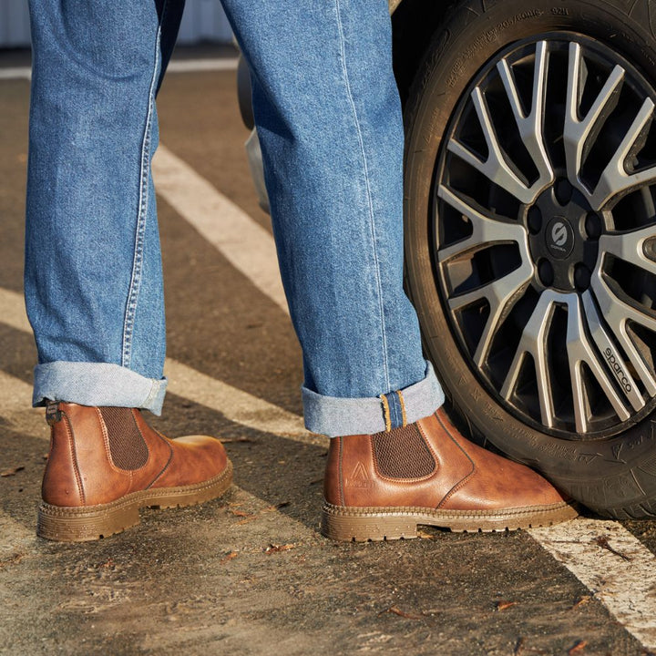 Men's Work Boots with Elastic Side Panels | Ankle Cut