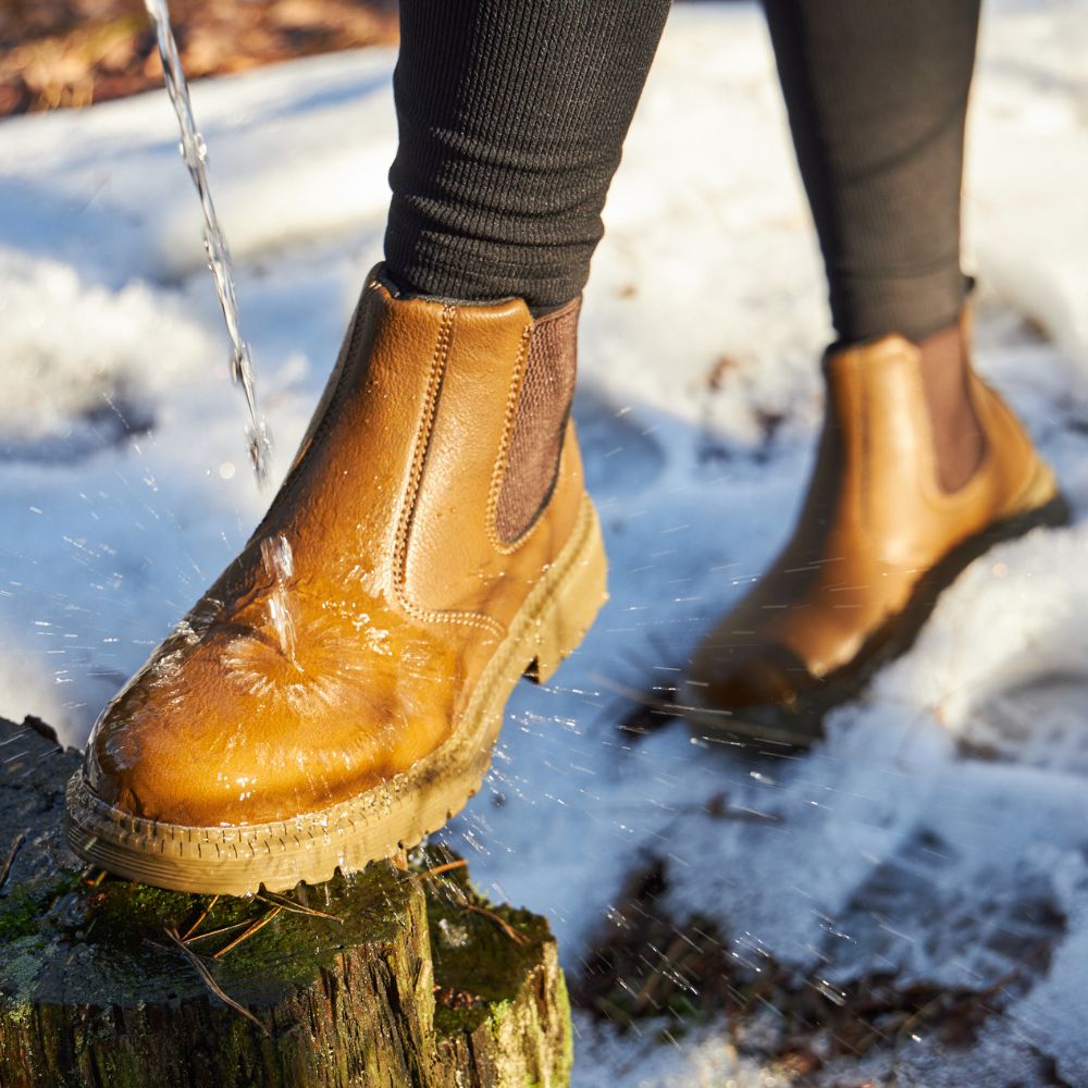 Men's Work Boots with Elastic Side Panels | Ankle Cut