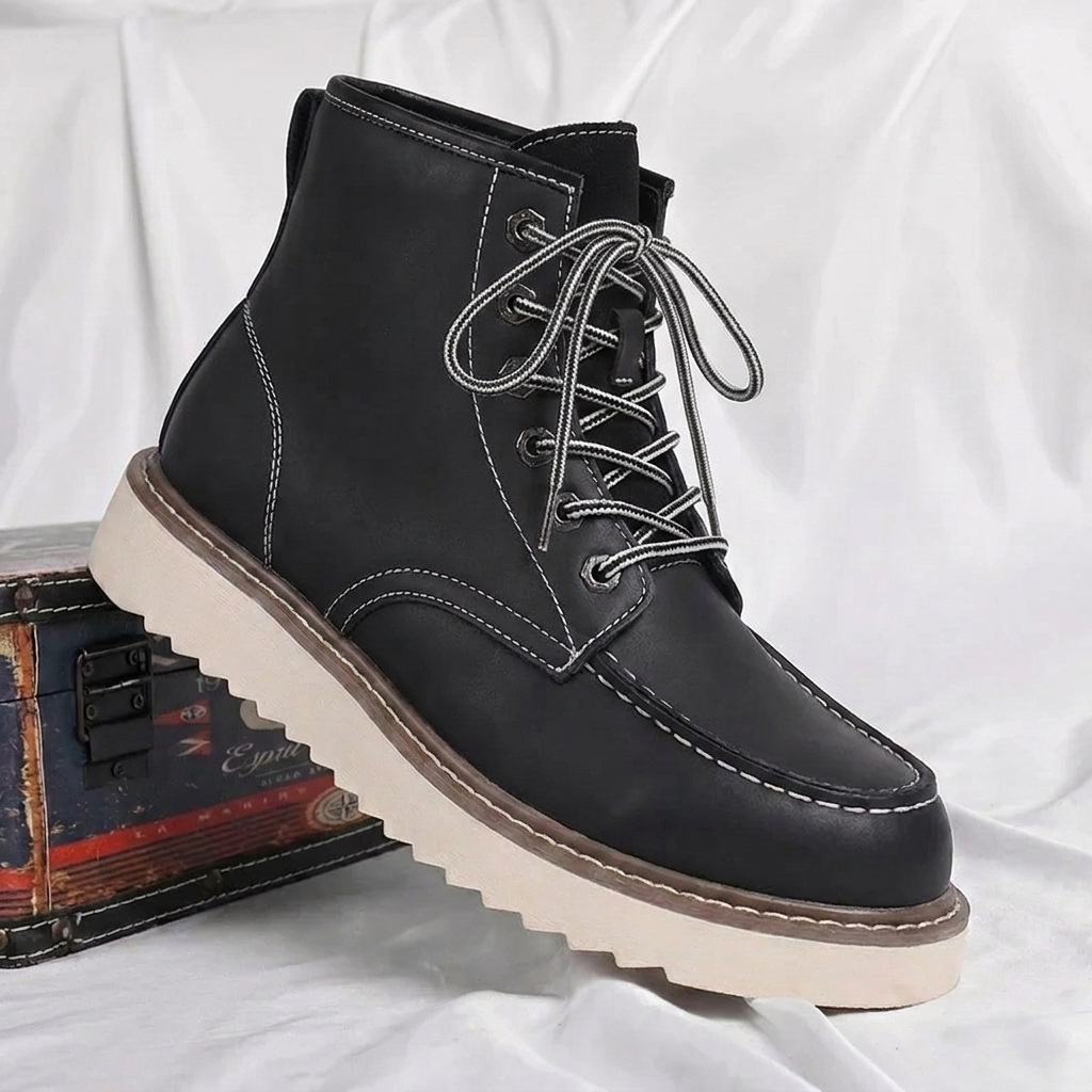 Men's Work Boots with Lace Up & Ankle Support | Moc Toe