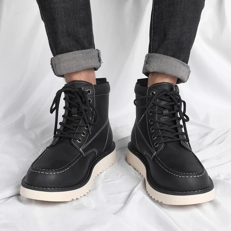 Men's Work Boots with Lace Up & Ankle Support | Moc Toe