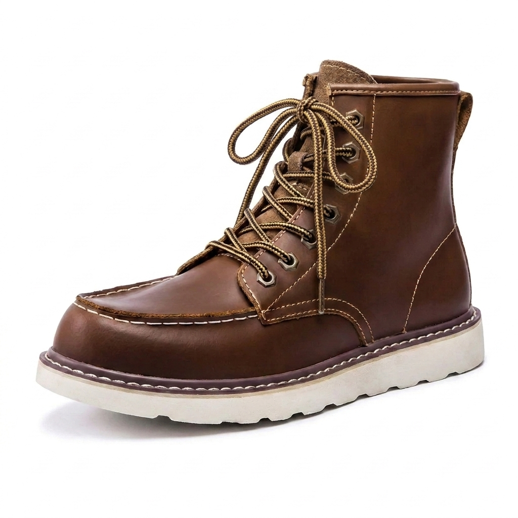 Men's Work Boots with Lace Up & Ankle Support | Moc Toe