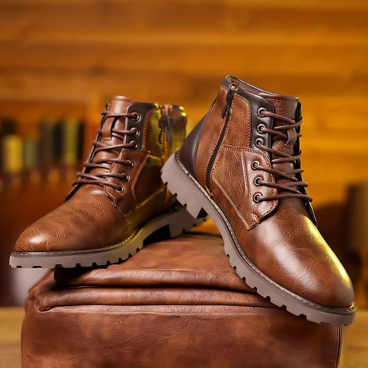 Men's Work Boots with Lace-Up & Side Zip | Grip Sole