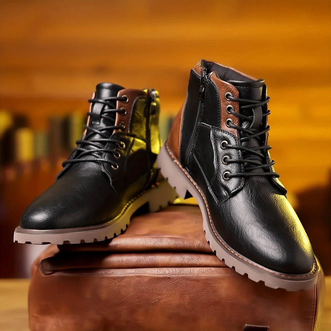 Men's Work Boots with Lace-Up & Side Zip | Grip Sole