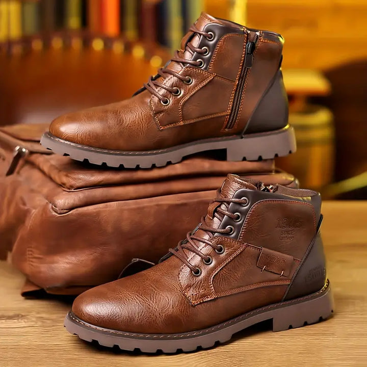 Men's Work Boots with Lace-Up & Side Zip | Grip Sole