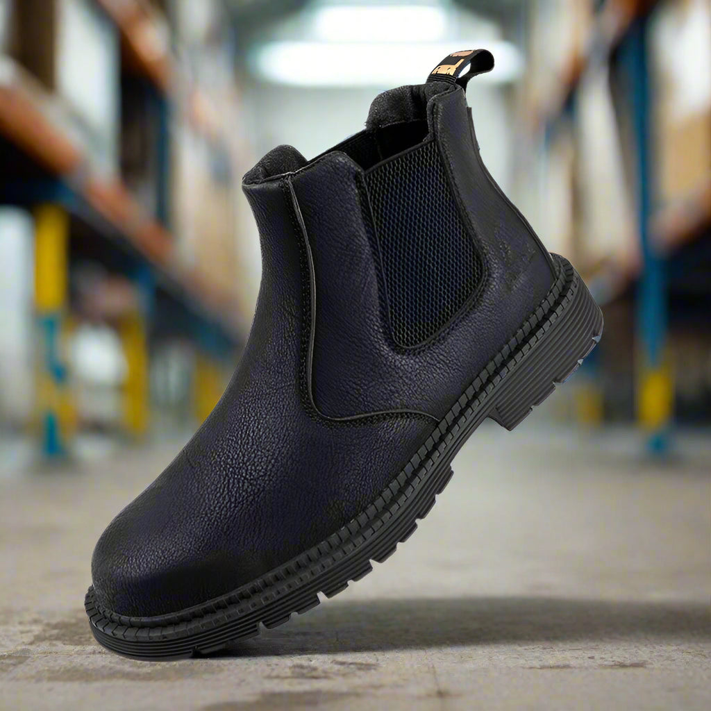 Men's Work Steel Cap Boots Elastic Sided | Slip-On