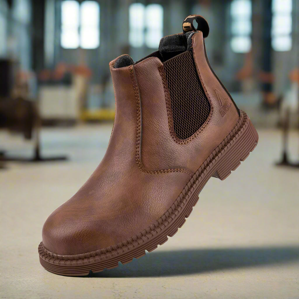 Men's Work Steel Cap Boots Elastic Sided | Slip-On