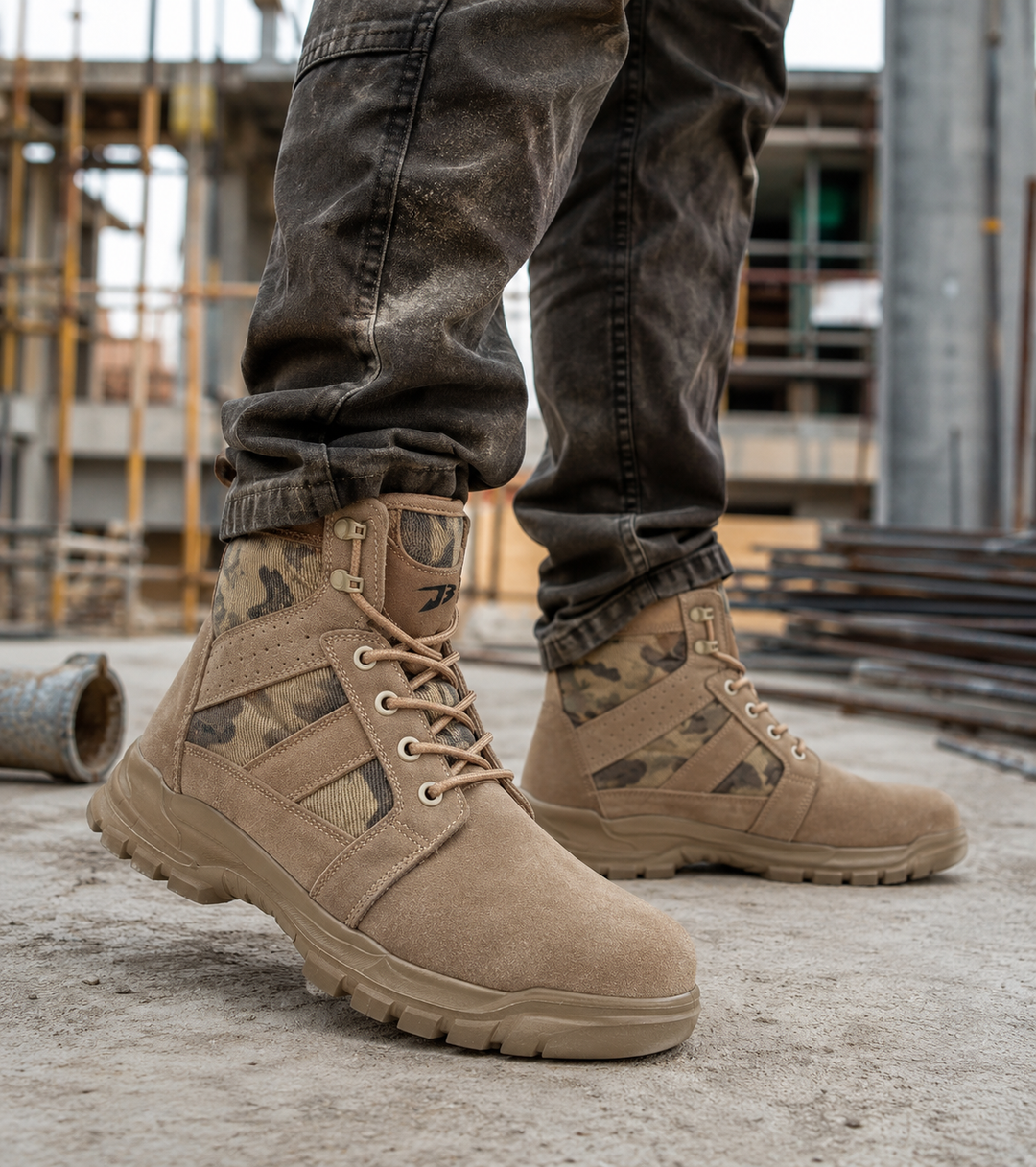 Men's Work Steel Cap Boots Lace-Up | Camo