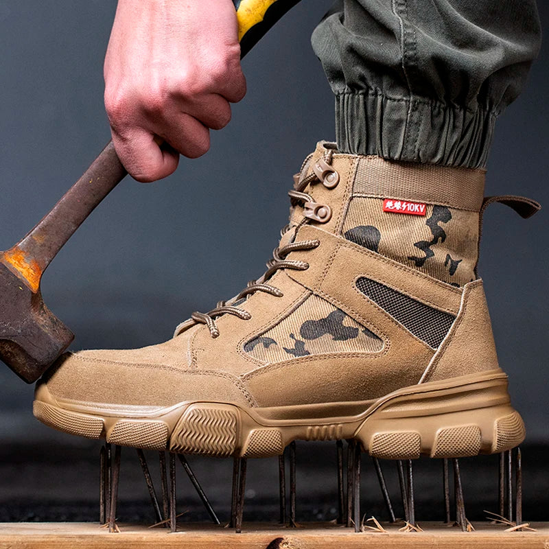Men's Work Steel Cap Boots Lace-Up | Camo
