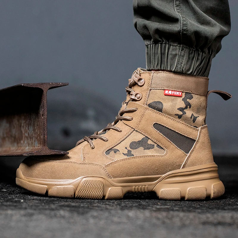 Men's Work Steel Cap Boots Lace-Up | Camo