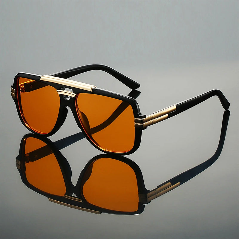 Oversized Sunglasses with Double Bridge | Retro Square