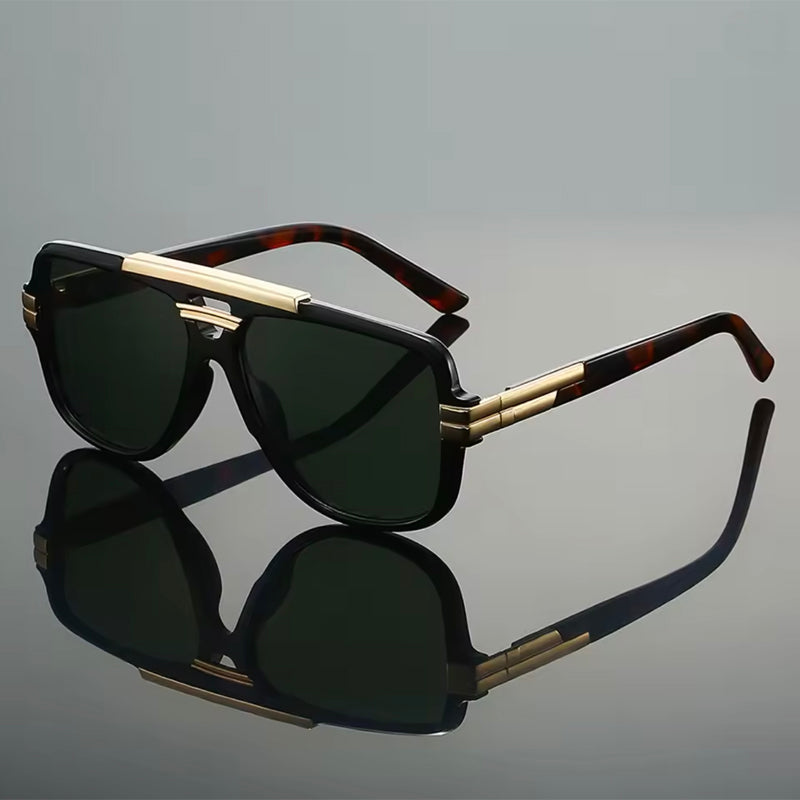 Oversized Sunglasses with Double Bridge | Retro Square