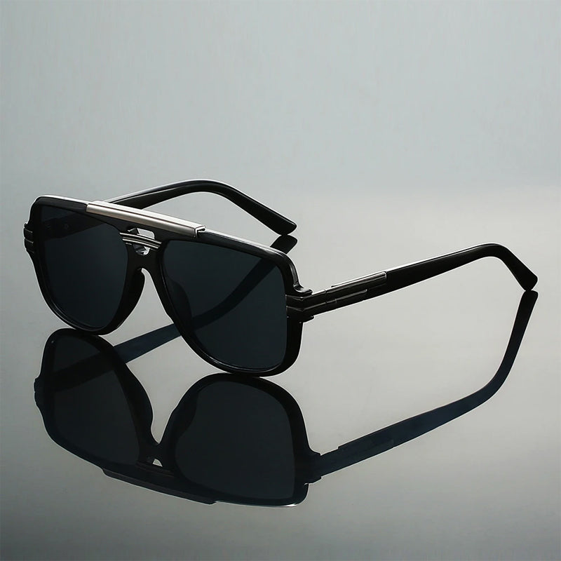 Oversized Sunglasses with Double Bridge | Retro Square