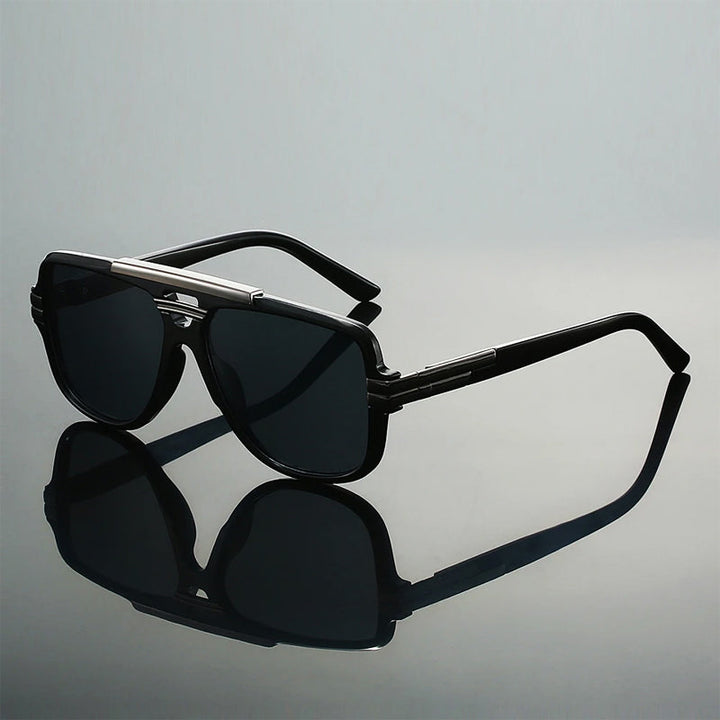 Oversized Sunglasses with Double Bridge | Retro Square