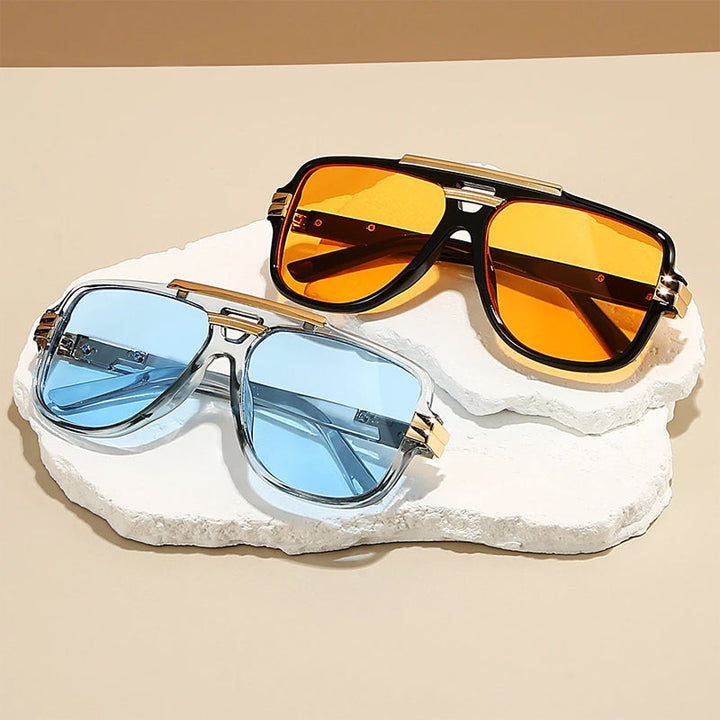 Oversized Sunglasses with Double Bridge | Retro Square
