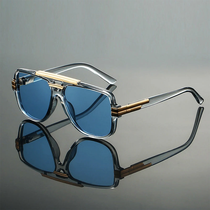 Oversized Sunglasses with Double Bridge | Retro Square