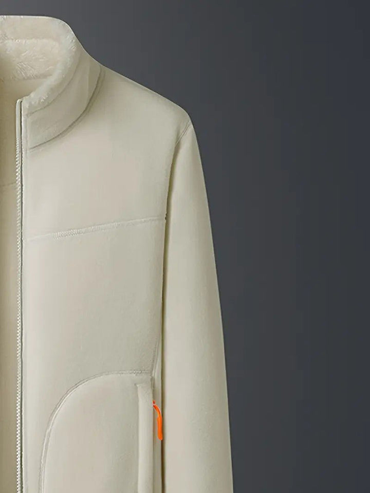Women's Winter Jacket Fluffy Zip-Up Stand Collar | Reversible