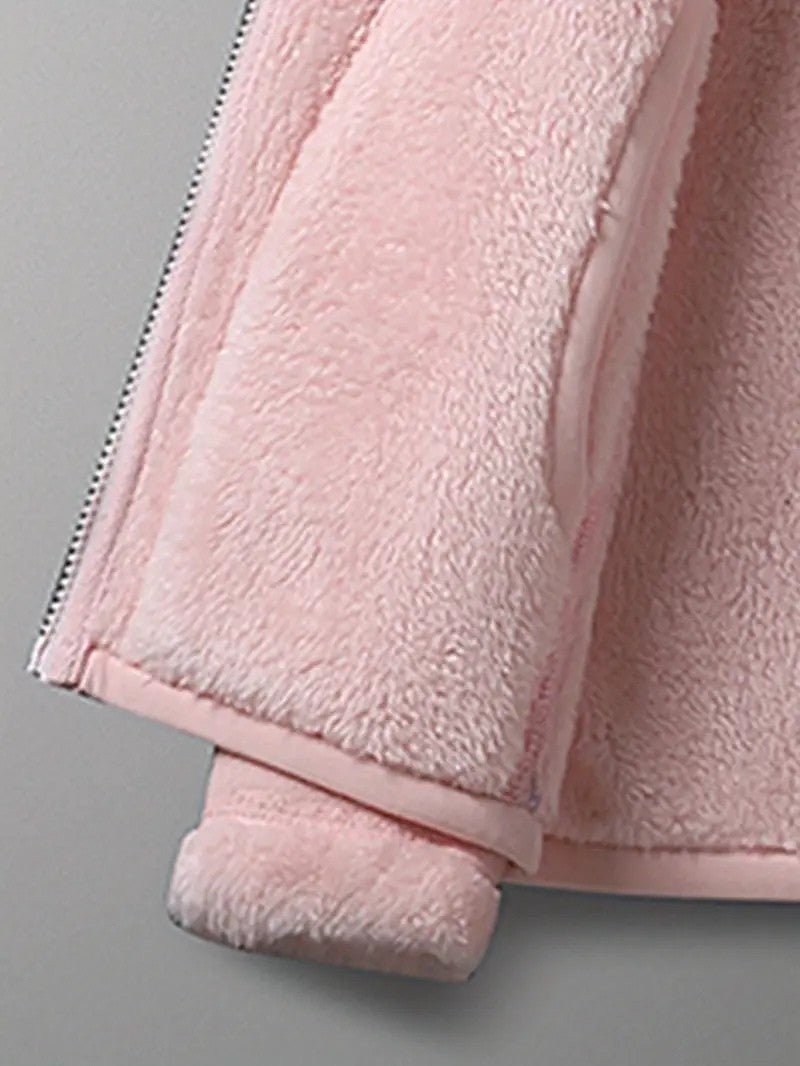 Women's Winter Jacket Fluffy Zip-Up Stand Collar | Reversible
