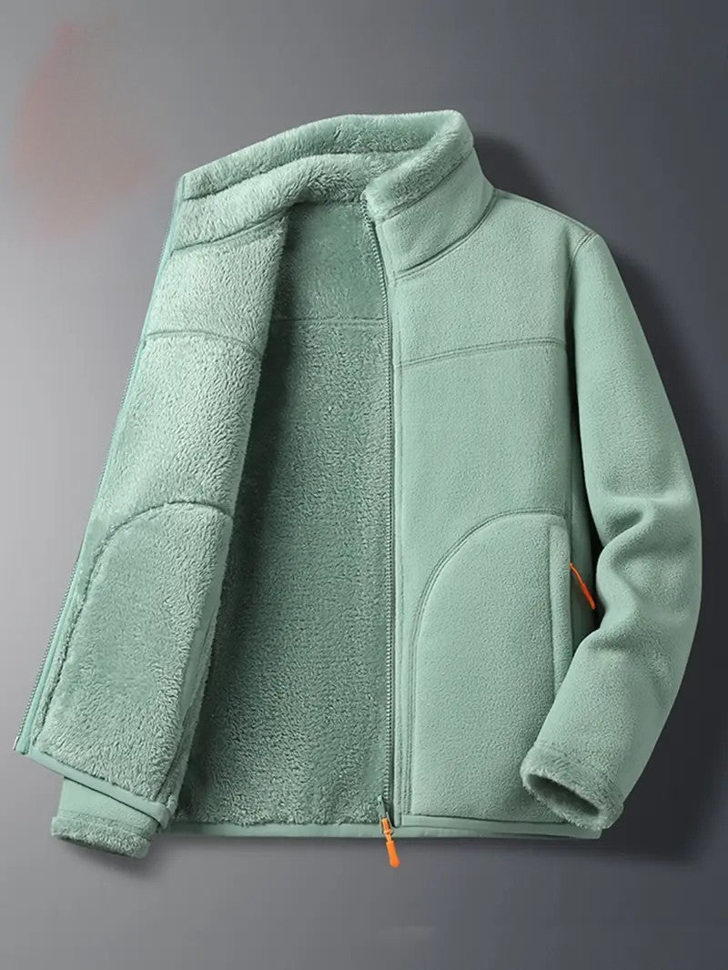 Women's Winter Jacket Fluffy Zip-Up Stand Collar | Reversible