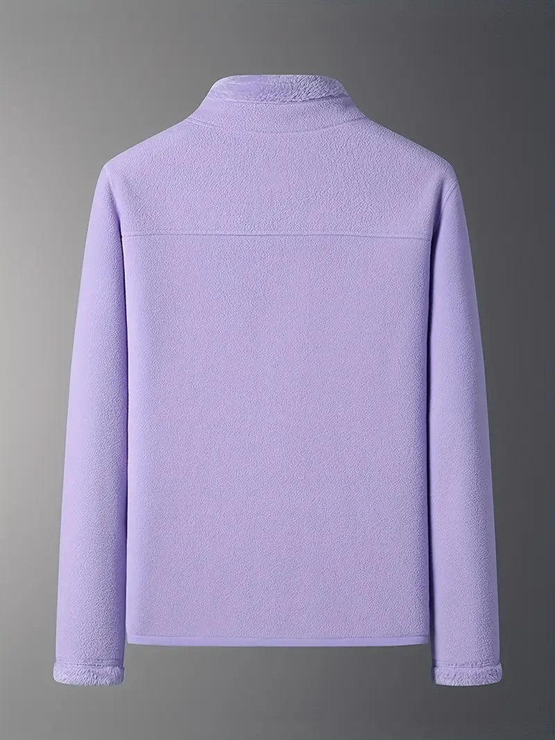 Women's Winter Jacket Fluffy Zip-Up Stand Collar | Reversible