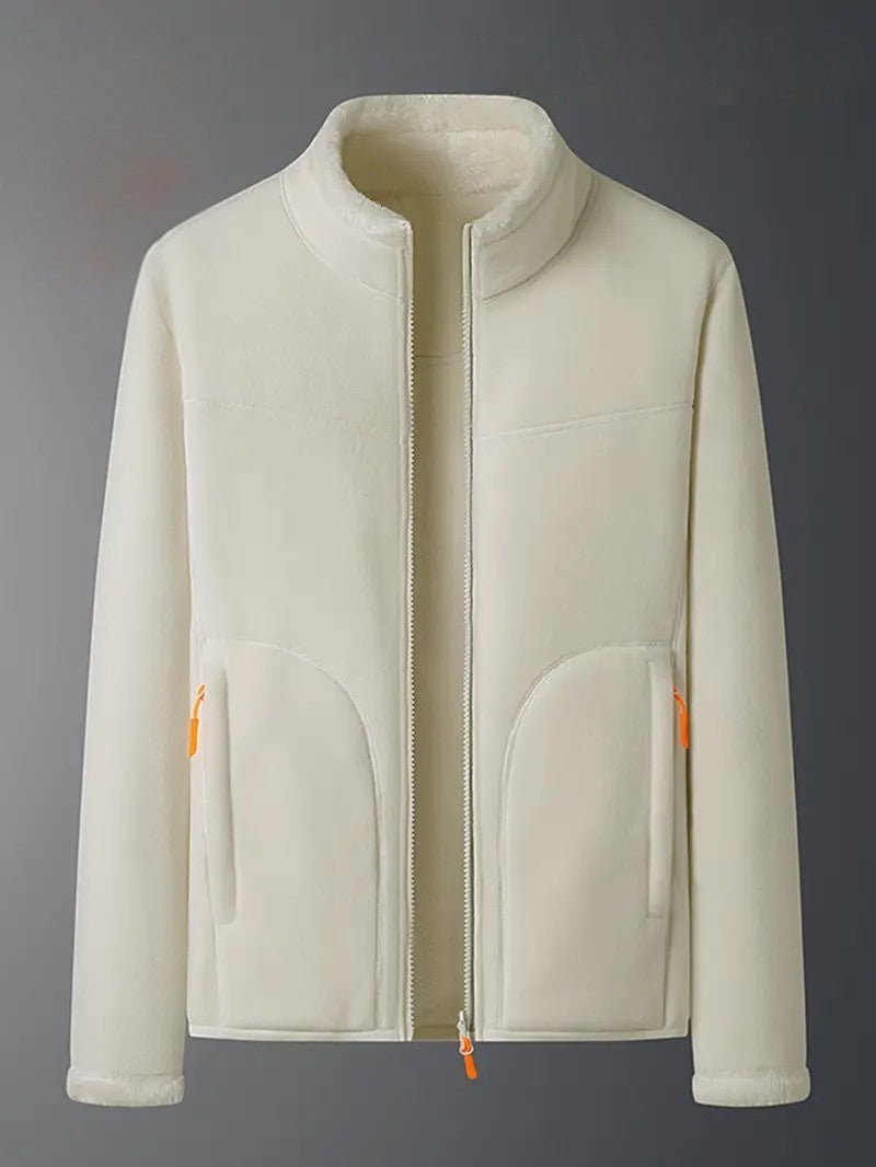Women's Winter Jacket Fluffy Zip-Up Stand Collar | Reversible