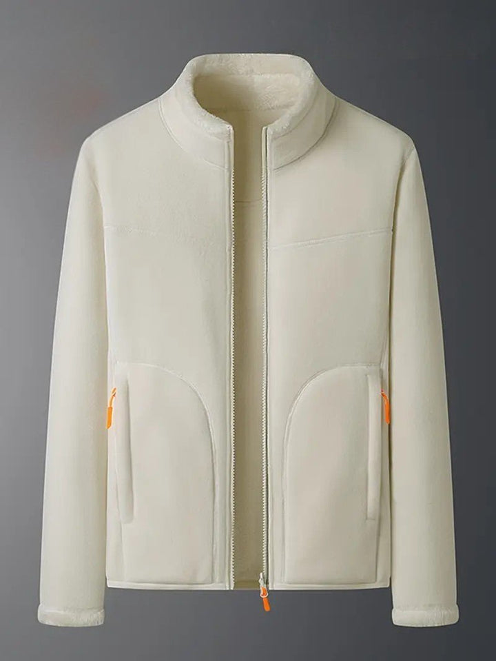 Women's Winter Jacket Fluffy Zip-Up Stand Collar | Reversible