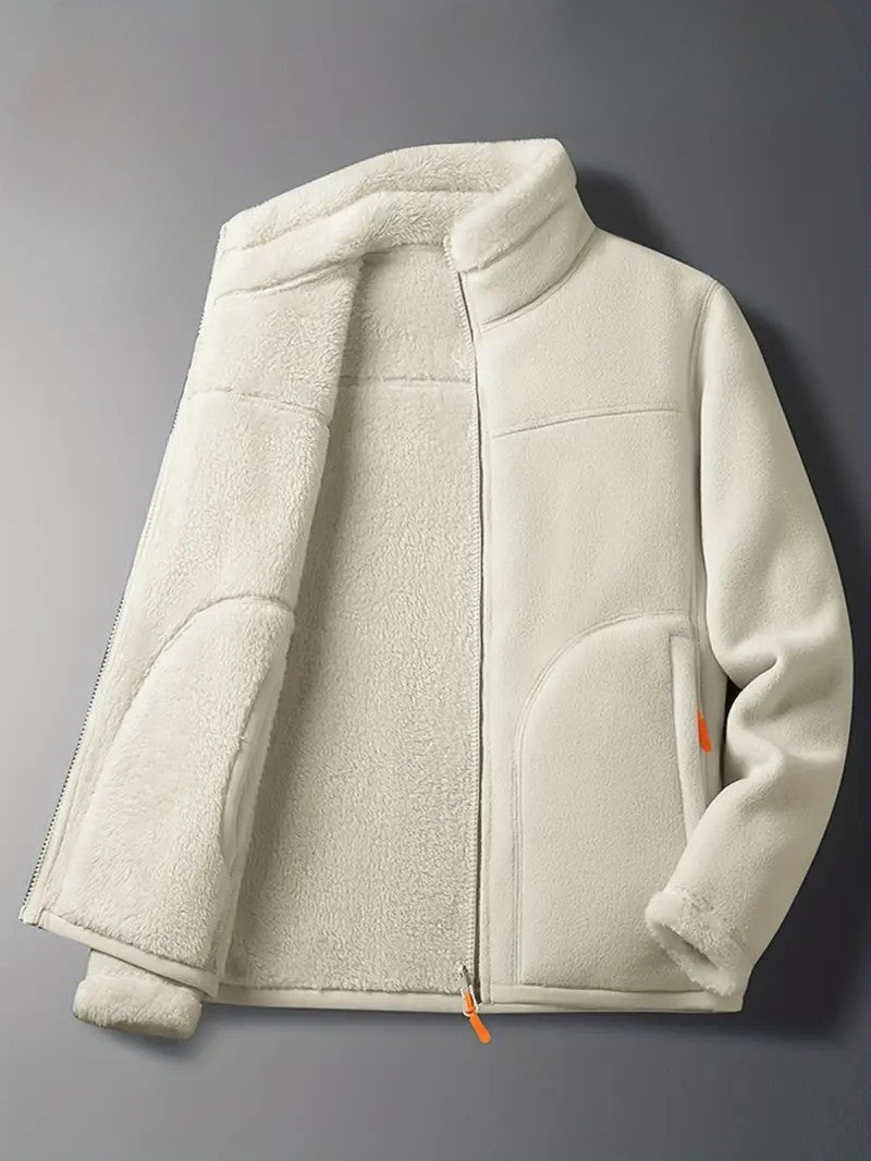 Women's Winter Jacket Fluffy Zip-Up Stand Collar | Reversible